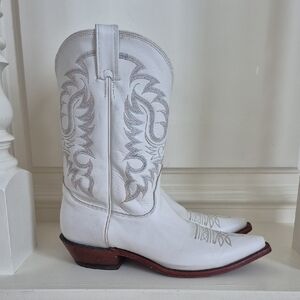 NCONO White Western Cowboy Boots